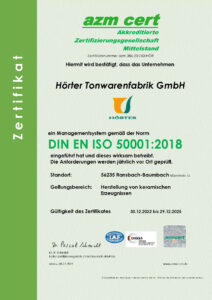 Certificate of Compliance ISO 50001